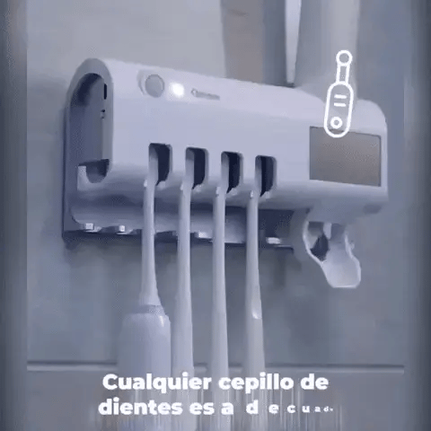 Portacepillos UV Esterilizador 2 en 1 – Higiene Total y Orden en tu Baño