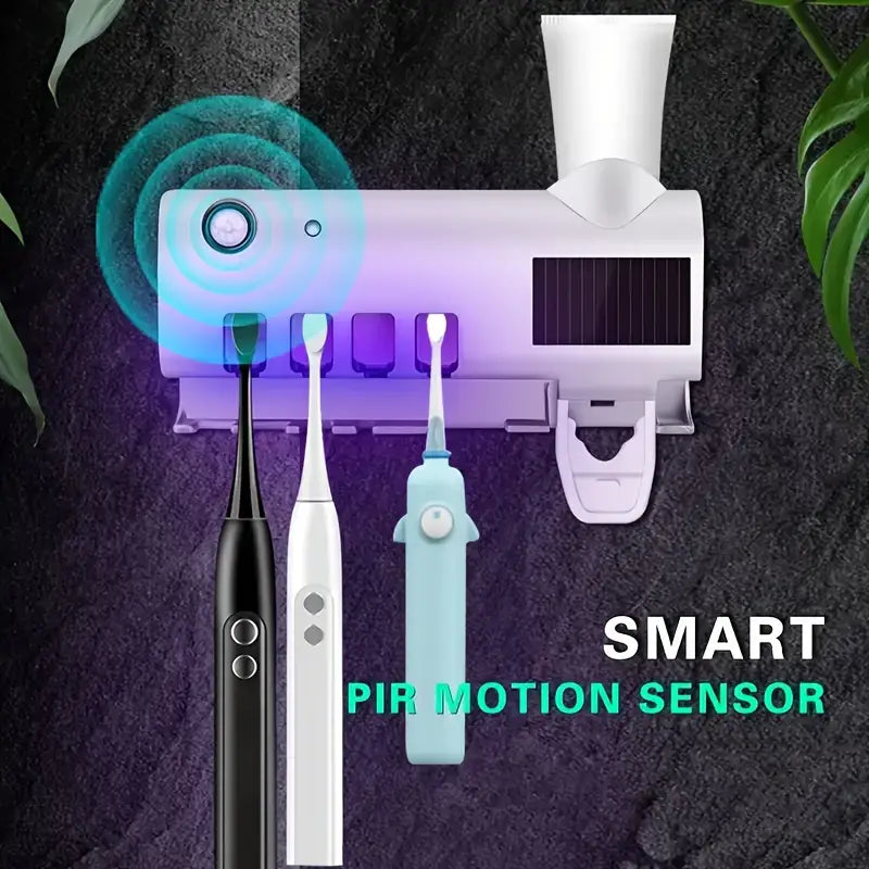Portacepillos UV Esterilizador 2 en 1 – Higiene Total y Orden en tu Baño